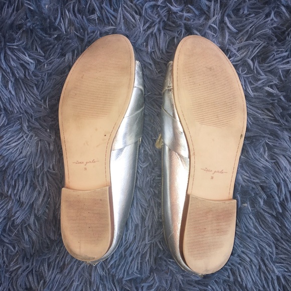 Zara | Girl’s Metallic Flats With Knot - Picture 3 of 5